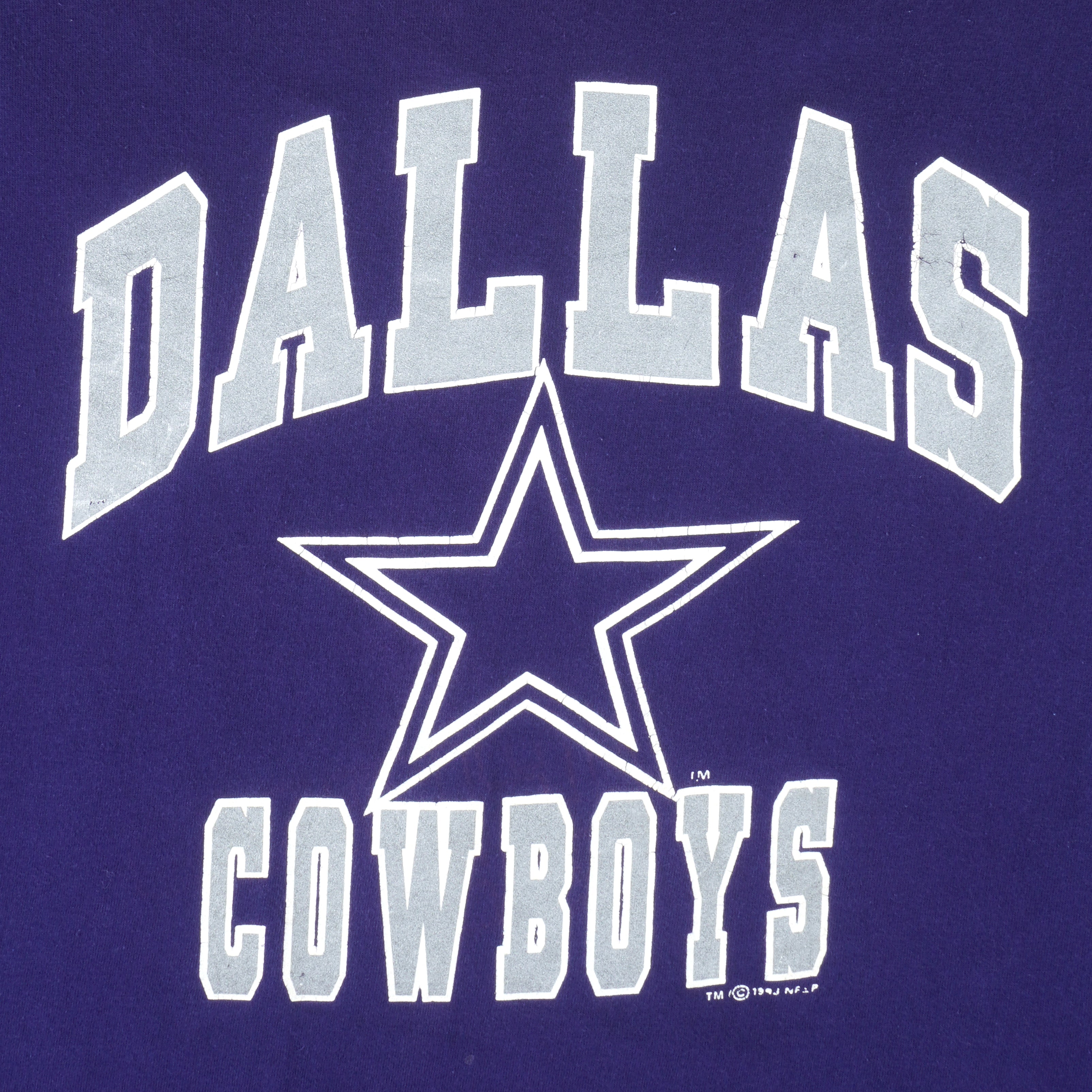 NFL - Dallas Cowboys Spell-Out Single Stitch T-Shirt 1993 X-Large Vintage Retro Football