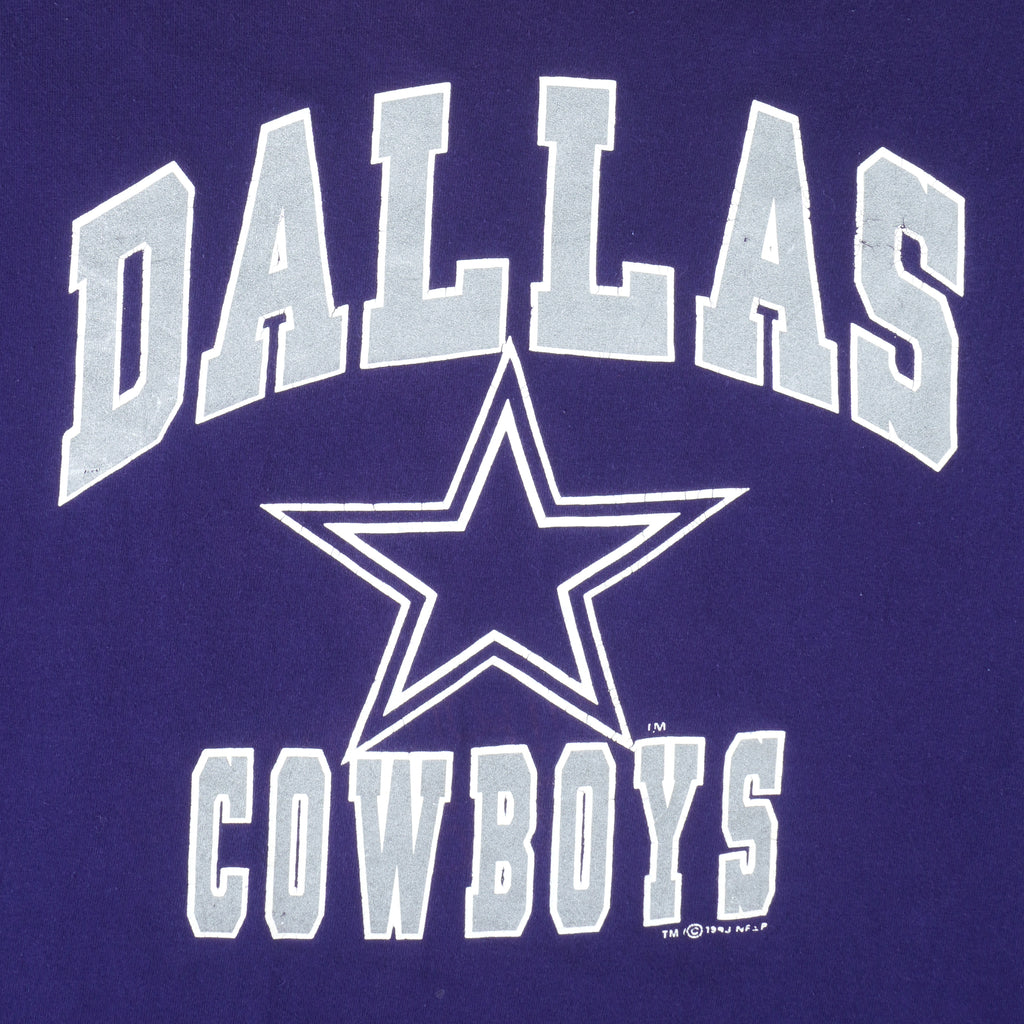 NFL - Dallas Cowboys Spell-Out Single Stitch T-Shirt 1993 X-Large Vintage Retro Football