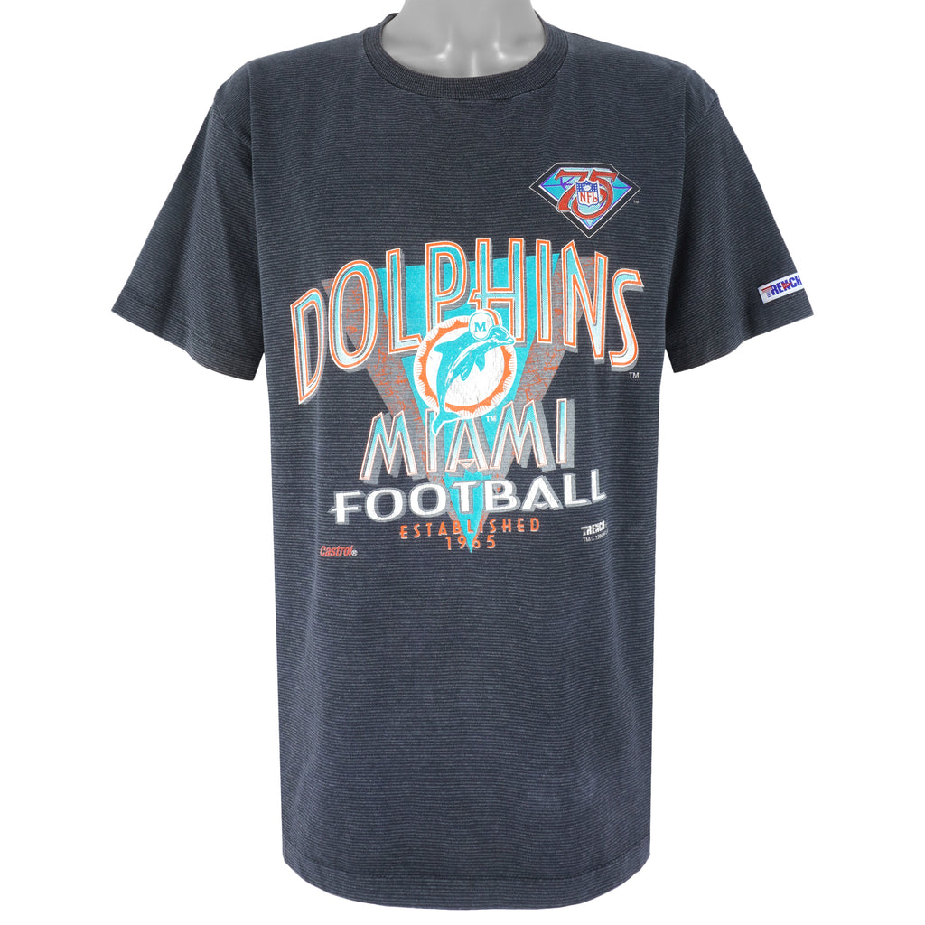 NFL (Trench) - Miami Dolphins Football T-Shirt 1994 X-Large Vintage Retro Football