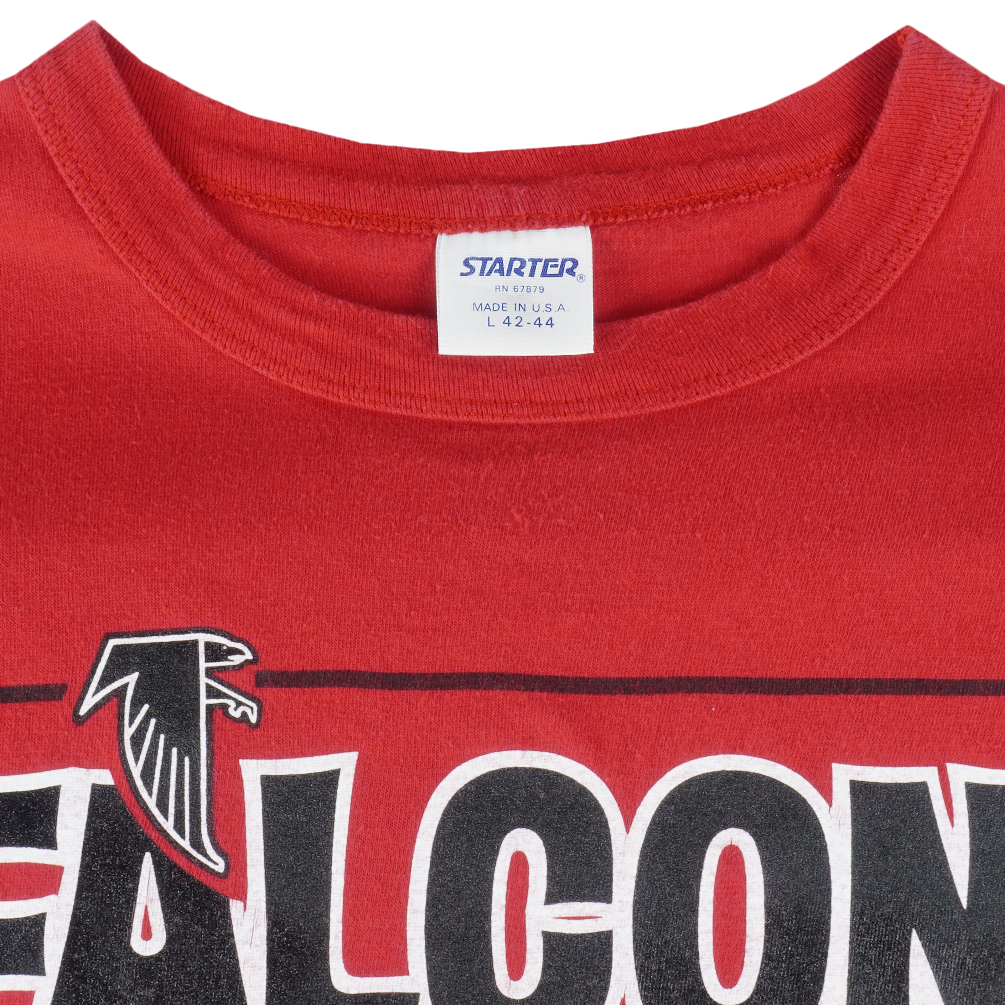 Starter - Atlanta Falcons Big Logo Single Stitch T-Shirt 1990s Large Vintage Retro Football