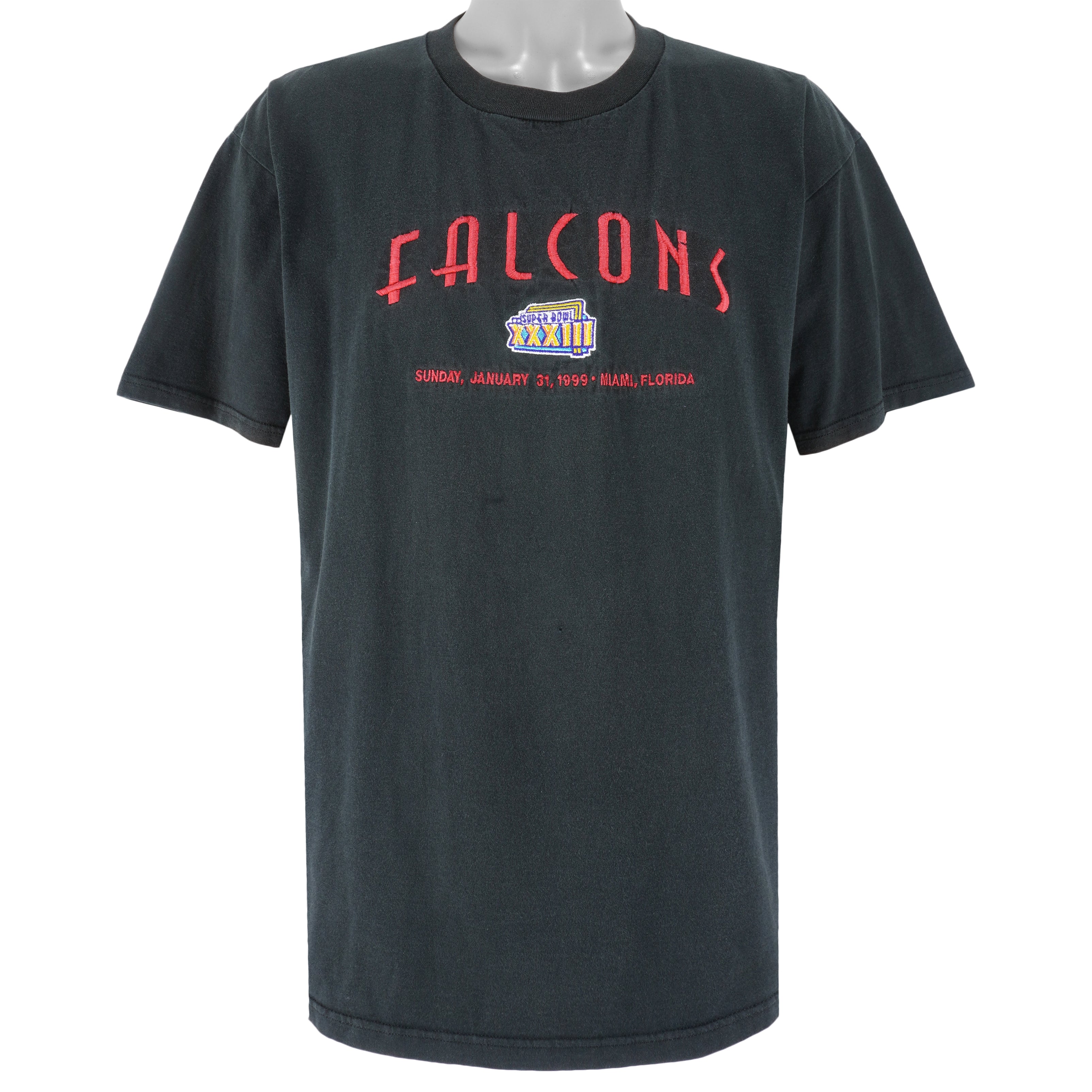 NFL (Lee Sport) - Atlanta Falcons Super Bowl XXXIII T-Shirt 1999 X-Large Vintage Football