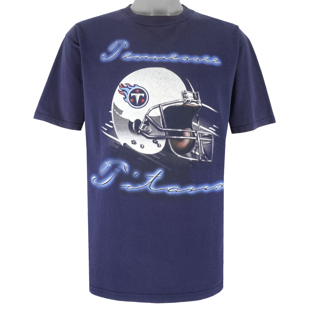 NFL (True Fan) - Tennessee Titans Helmet T-Shirt 1990s Large Vintage Football