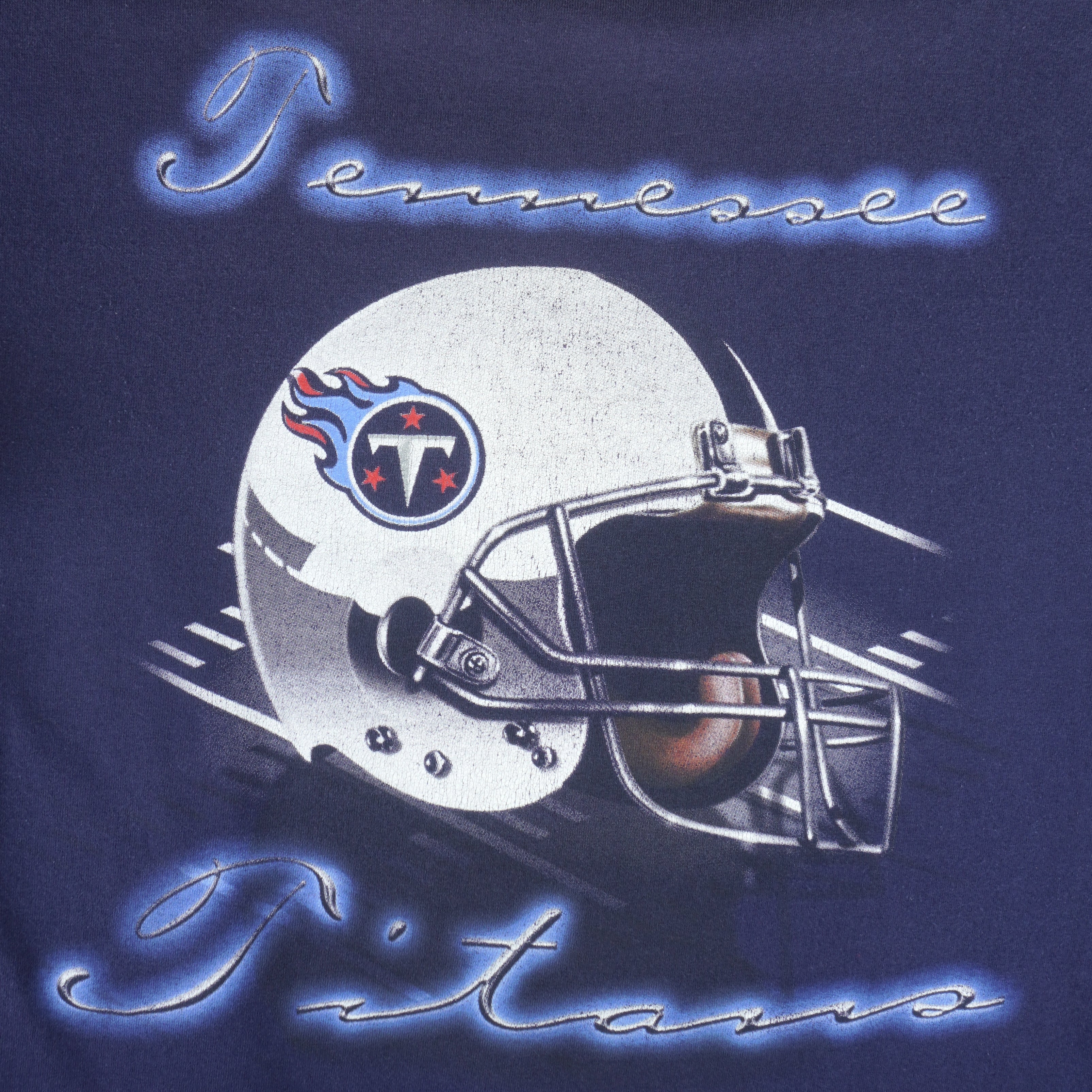 NFL (True Fan) - Tennessee Titans Helmet T-Shirt 1990s Large Vintage Football