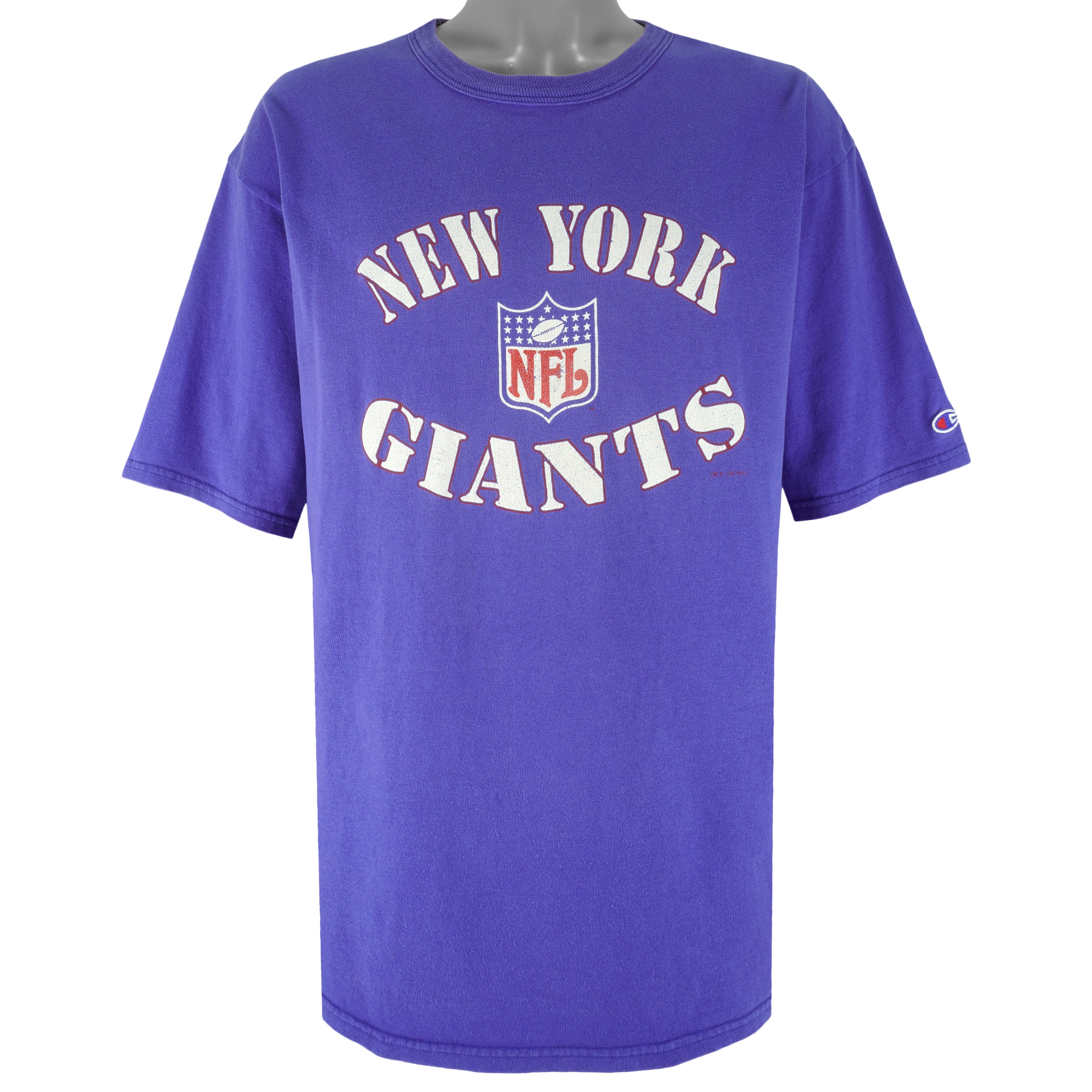 Champion - Blue New York Giants T-Shirt 1990s X-Large Vintage Retro Football