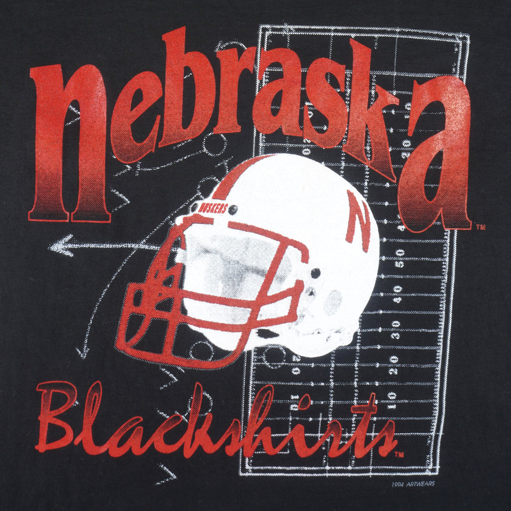 NCAA (ArtWears) - University of Nebraska Blackshirts T-Shirt 1994 Large Vintage College Football