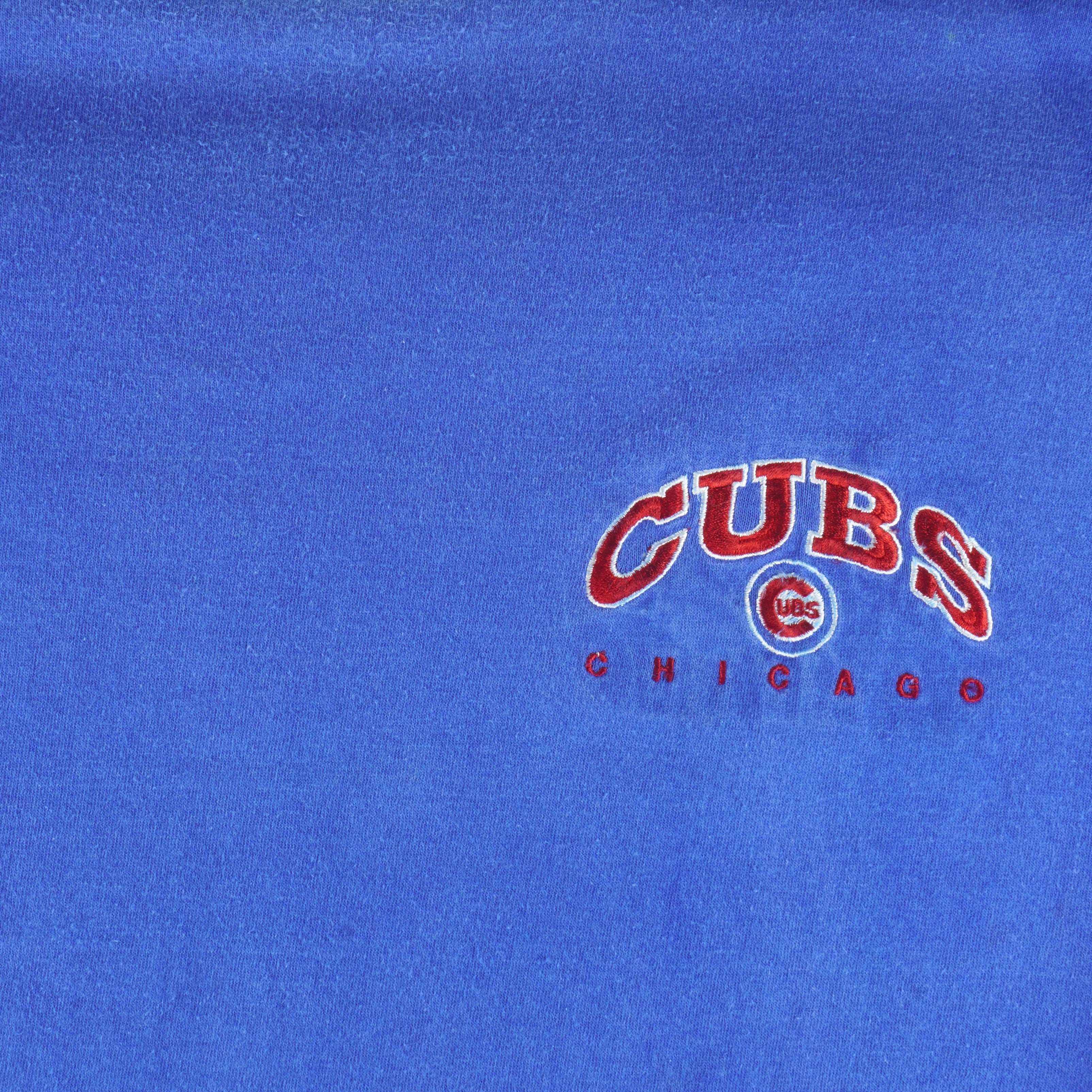 MLB - Chicago Cubs Small Embroidered Logo T-Shirt 1990s Large Vintage Retro Baseball