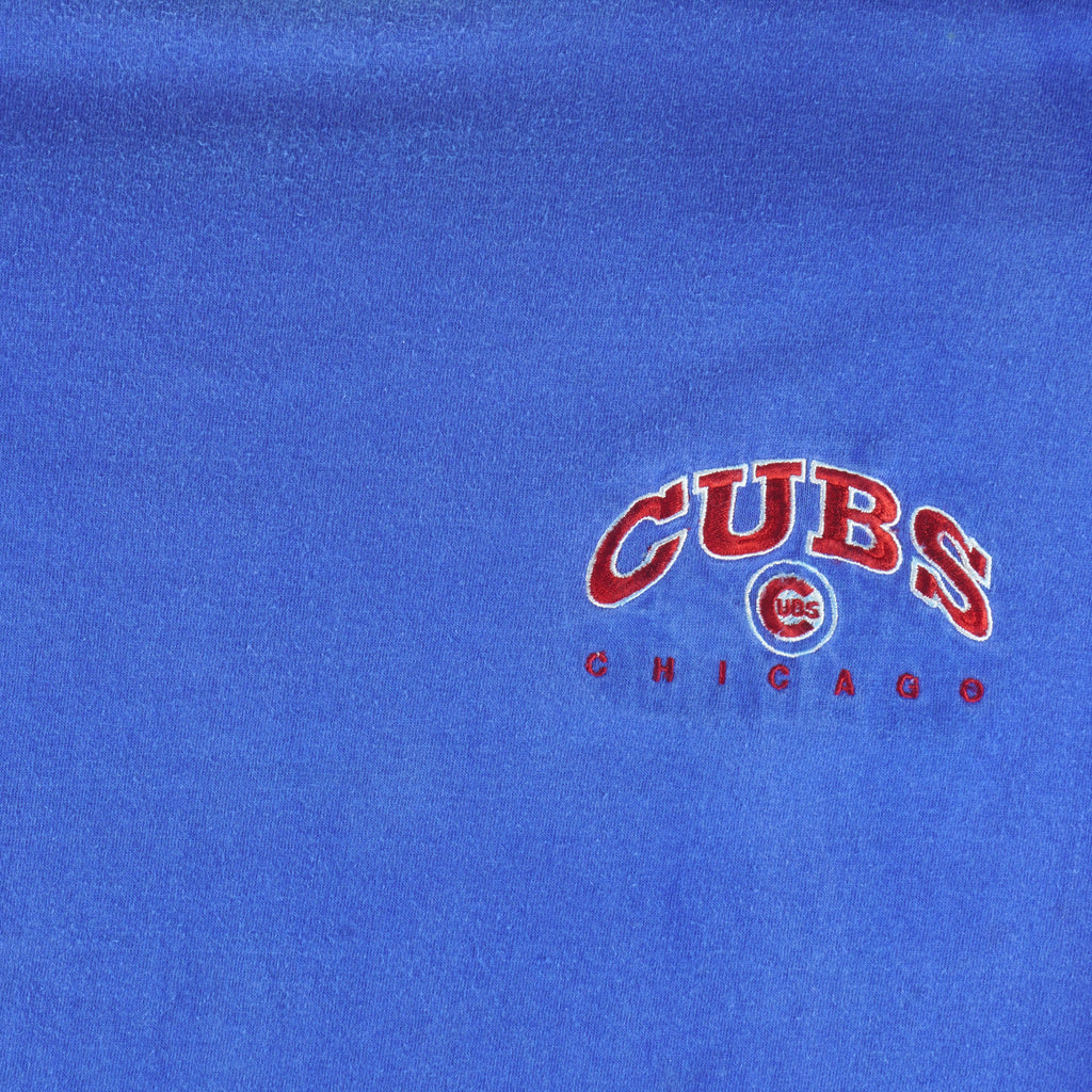 MLB - Chicago Cubs Small Embroidered Logo T-Shirt 1990s Large Vintage Retro Baseball