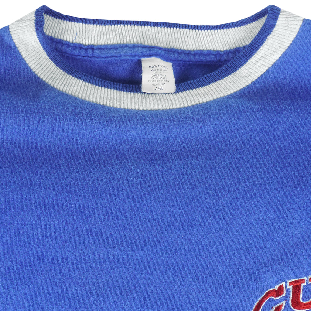 MLB - Chicago Cubs Small Embroidered Logo T-Shirt 1990s Large Vintage Retro Baseball