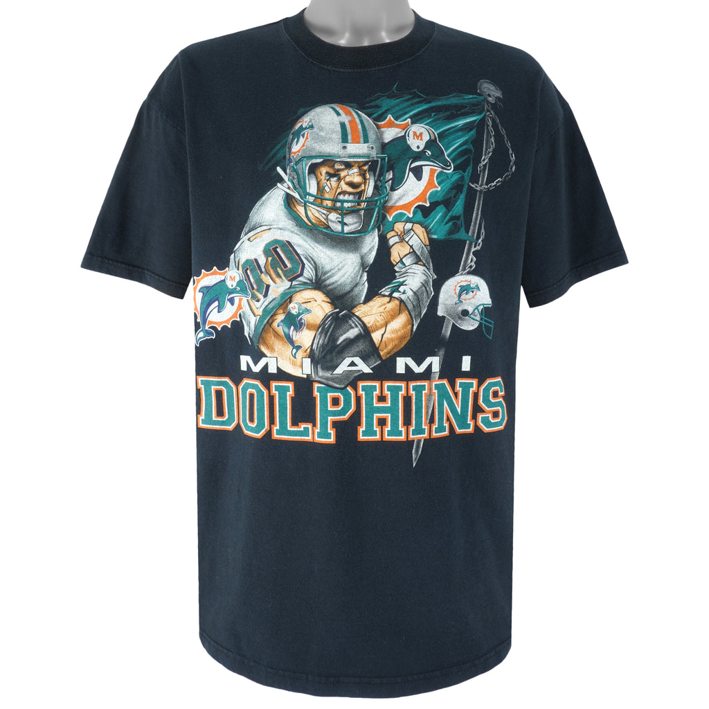 NFL - Miami Dolphins Big Logo T-Shirt 1990s X-Large Vintage Retro Football
