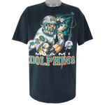 NFL - Miami Dolphins Big Logo T-Shirt 1990s X-Large Vintage Retro Football