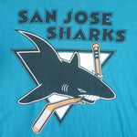 NHL - Blue San Jose Sharks Single Stitch T-Shirt 1990s X-Large Vintage Retro Hockey