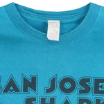NHL - Blue San Jose Sharks Single Stitch T-Shirt 1990s X-Large Vintage Retro Hockey