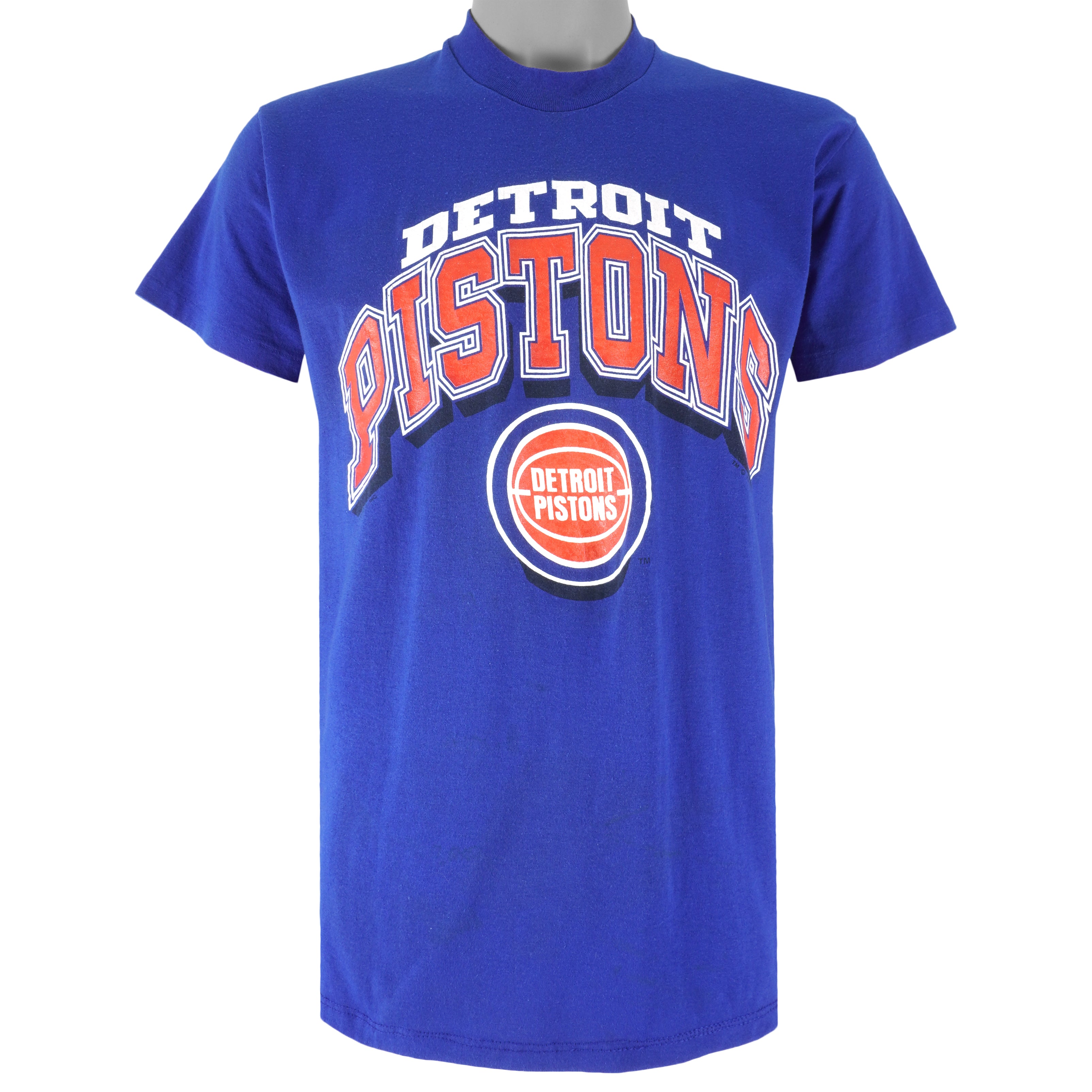 NBA (Logo 7) - Detroit Pistons Single Stitch T-Shirt 1990s Large Vintage Retro Basketball
