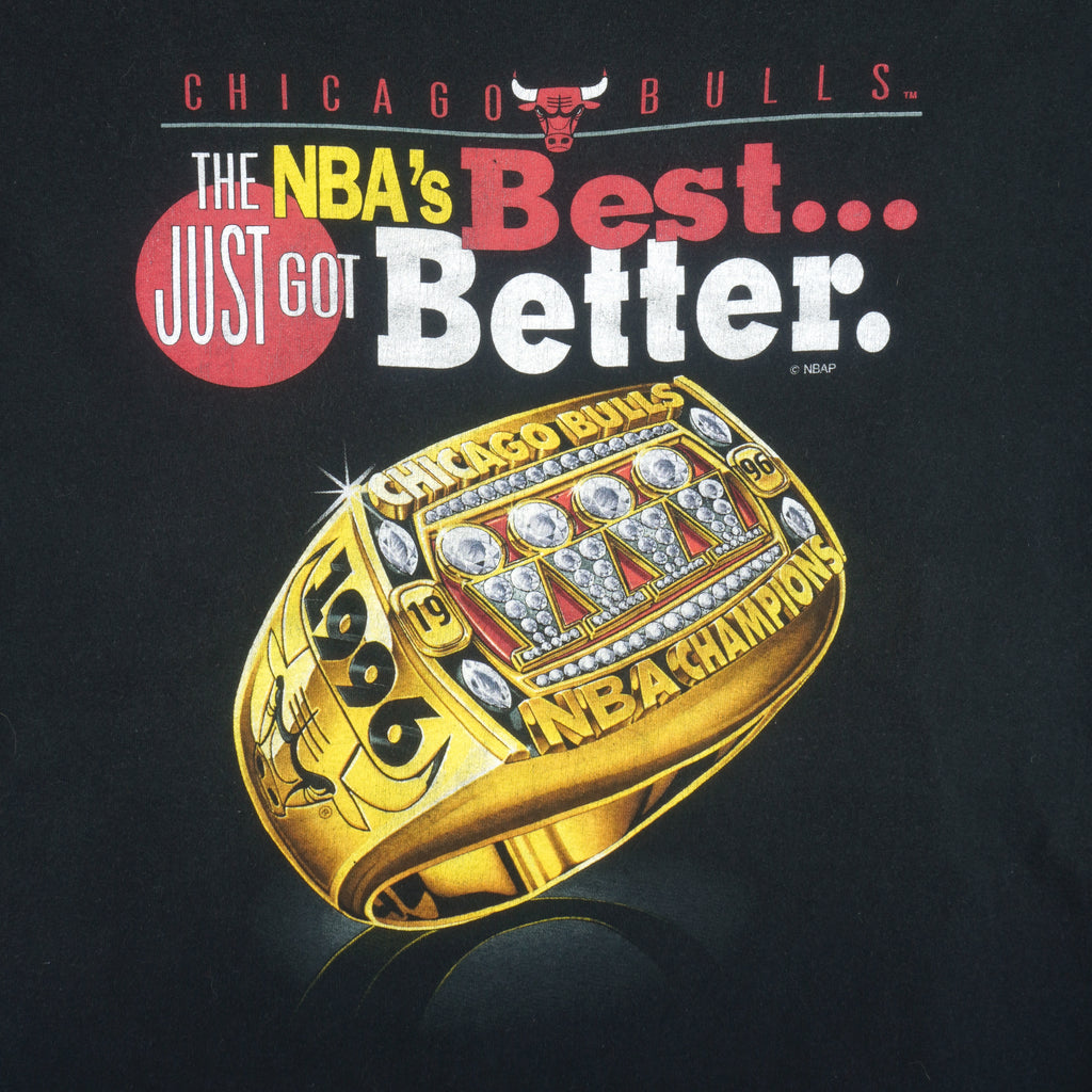NBA (Pro Player) - Chicago Bulls World Champions Ring Single Stitch T-Shirt 1990s X-Large Vintage Retro Basketball