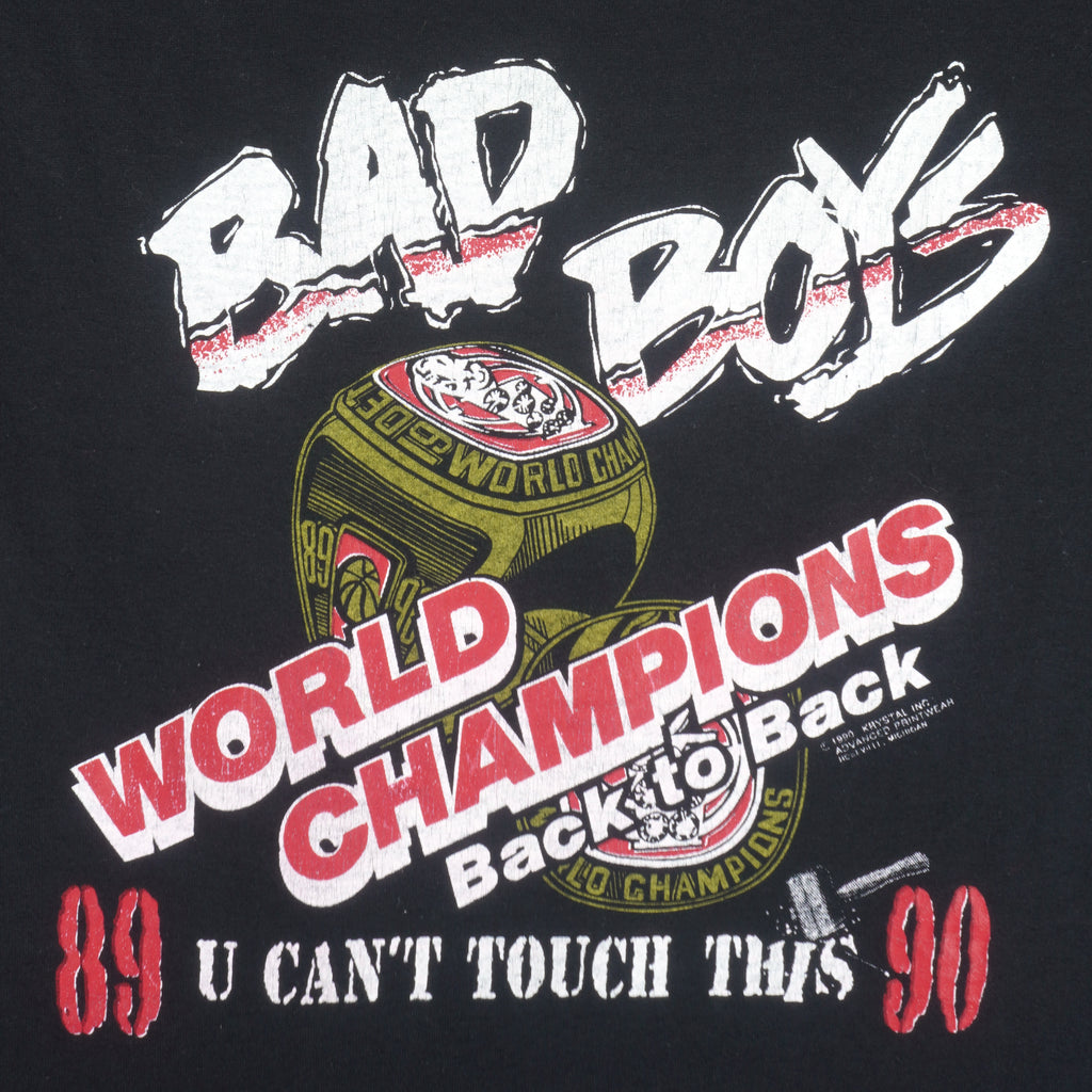 NBA (Best) - Detroit Pistons Bad Boys Champions Rings T-Shirt 1990 X-Large Vintage Retro Basketball