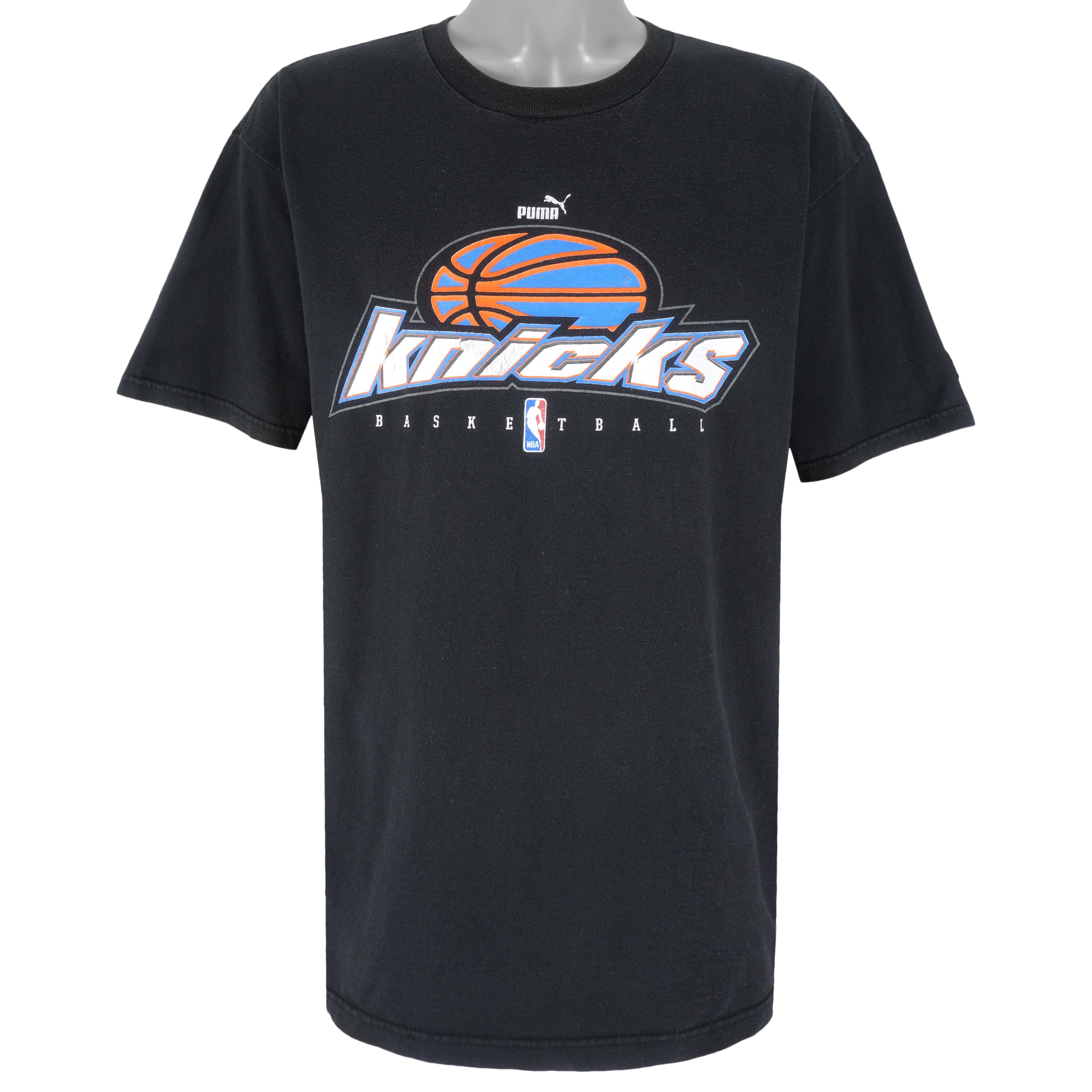 Puma - New York Knicks Basketball T-Shirt 1990s Large Vintage Retro Basketball
