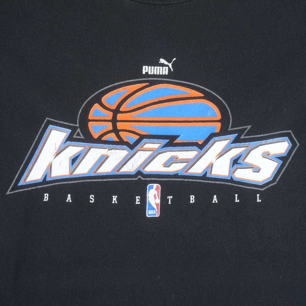 Puma - New York Knicks Basketball T-Shirt 1990s Large Vintage Retro Basketball