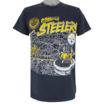 NFL (Nutmeg) - Pittsburgh Steelers Stadium Map Single Stitch T-Shirt 1990s Large