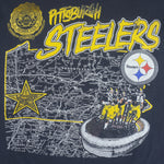 NFL (Nutmeg) - Pittsburgh Steelers Stadium Map Single Stitch T-Shirt 1990s Large Vintage Retro Football