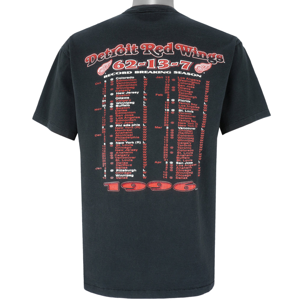 NHL - Detroit Red Wings Record Breaking Season T-Shirt 1996 Large Vintage Retro Hockey