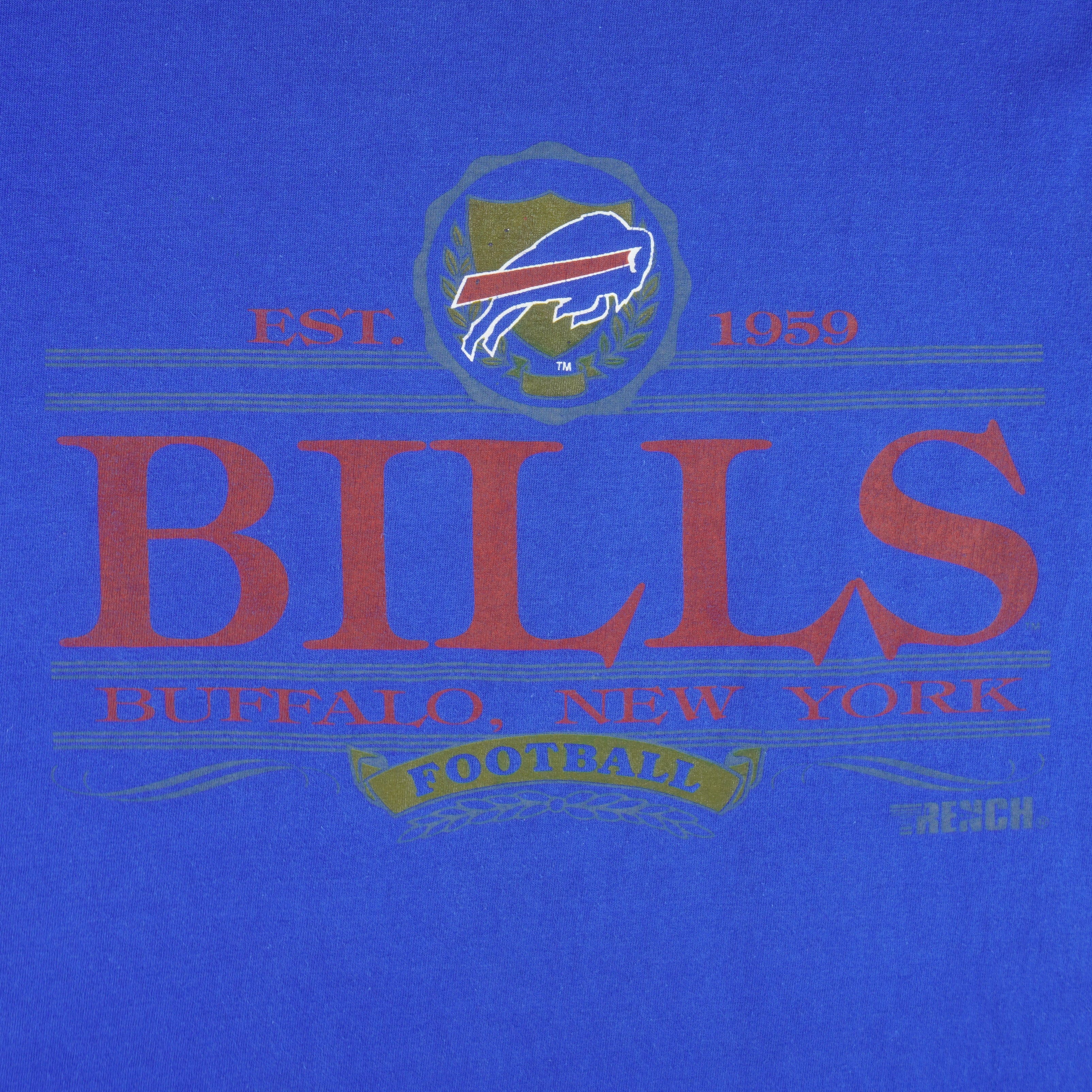 NFL (Trench) - Buffalo Bills Single Stitch T-Shirt 1990s Large Vintage Retro Football