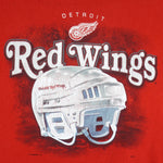 NHL - Detroit Red Wings Helmet T-Shirt 1990s Medium Vintage Retro Hockey