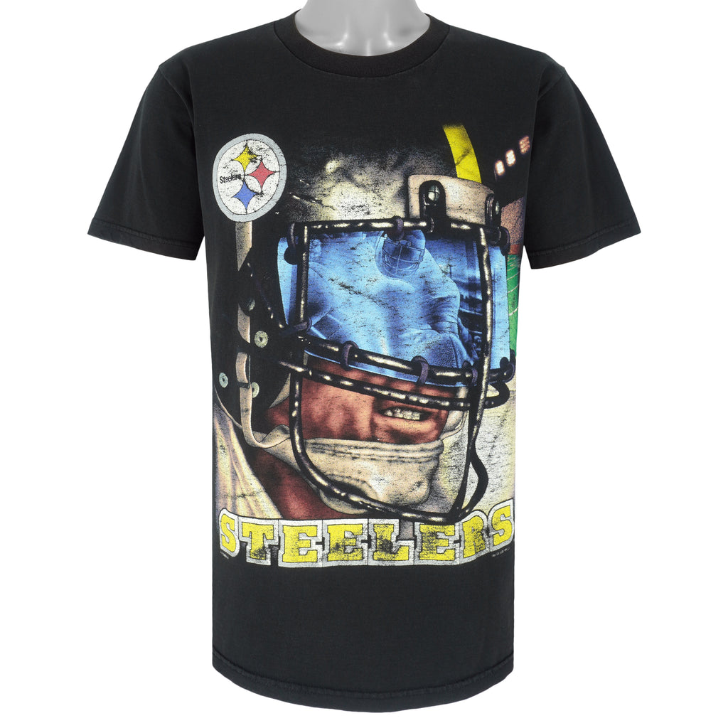 NFL (Lee) - Pittsburgh Steelers Helmet T-Shirt 1990s Medium Vintage Retro Football