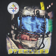 NFL (Lee) - Pittsburgh Steelers Helmet T-Shirt 1990s Medium Vintage Retro Football