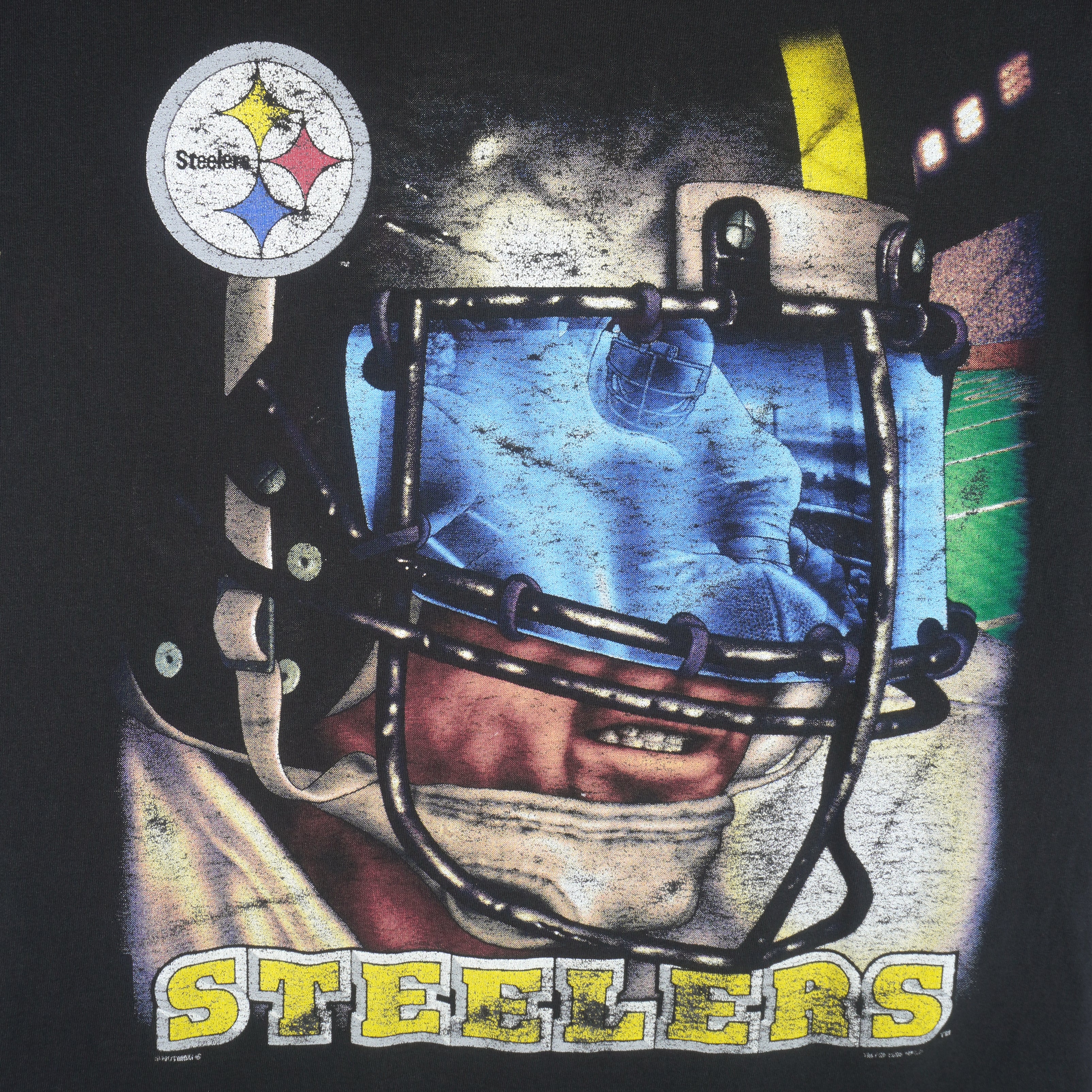 NFL (Lee) - Pittsburgh Steelers Helmet T-Shirt 1990s Medium Vintage Retro Football