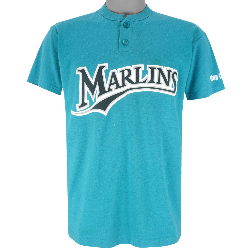 MLB (Majestic) - Florida Marlins Brown No. 6 T-Shirt 1990s Medium Vintage Retro Baseball