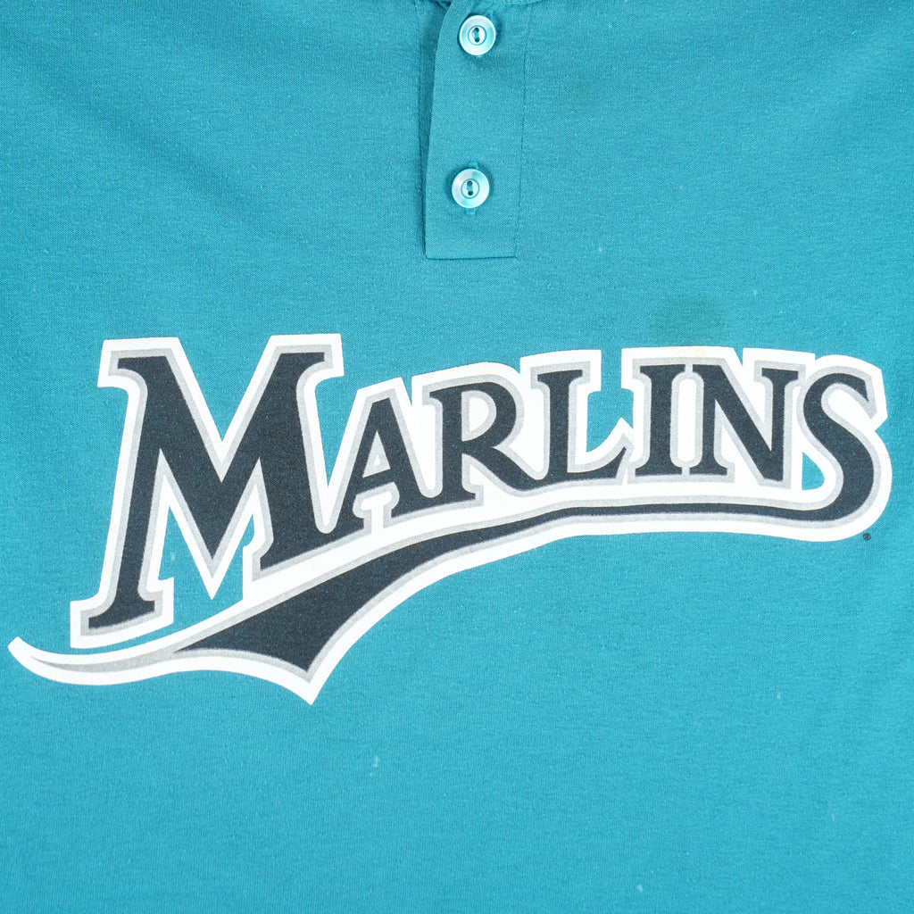 MLB (Majestic) - Florida Marlins Brown No. 6 T-Shirt 1990s Medium Vintage Retro Baseball