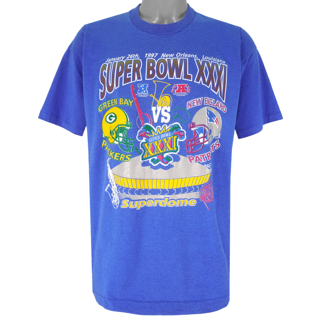NFL - Packers VS Patriots Super Bowl XXXI Champions New Orleans T-Shirt 1997 X-Large Vintage Retro Football