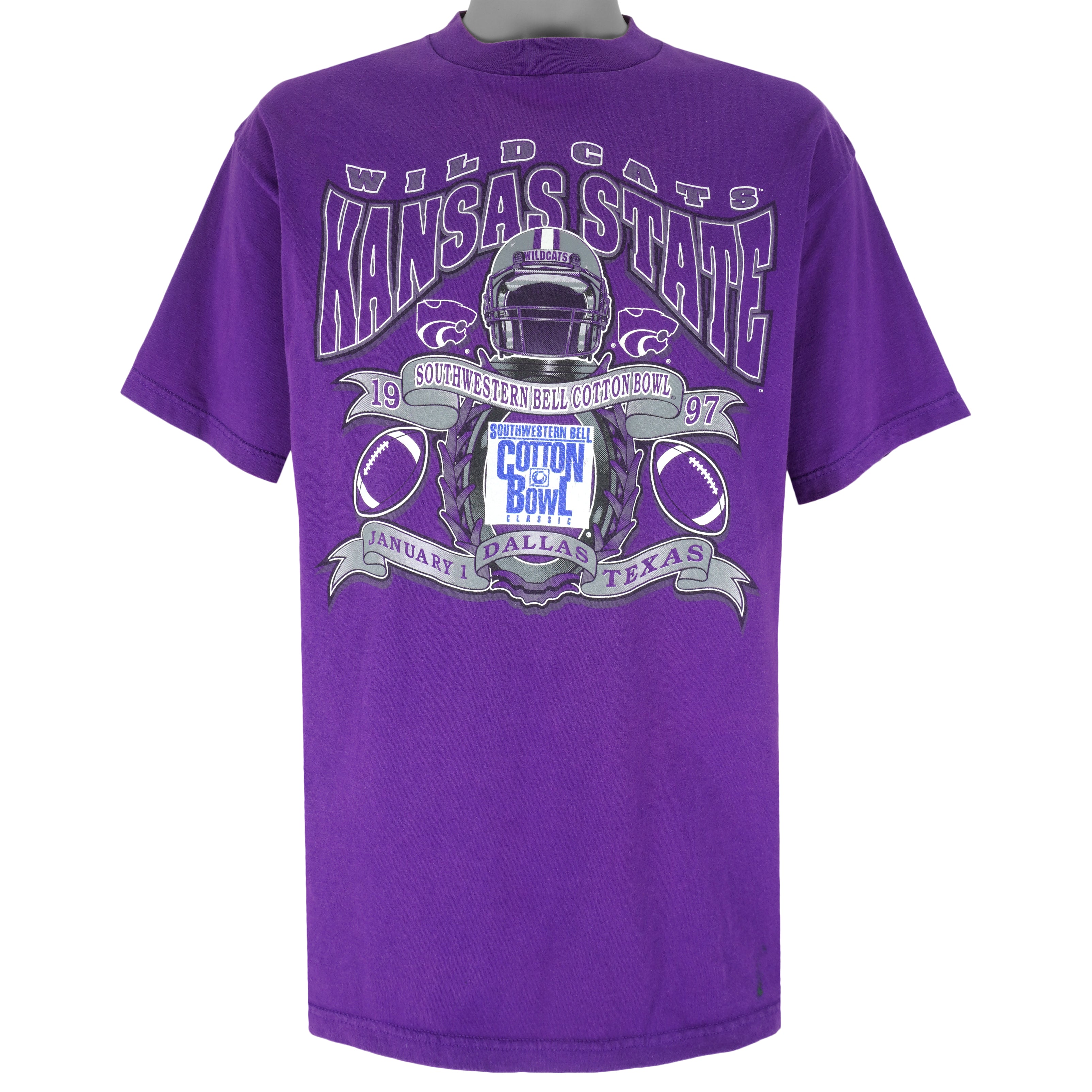 NCAA (Logo 7) - Kansas State Wildcats Cotton Bowl T-Shirt 1997 X-Large Vintage Retro Football College