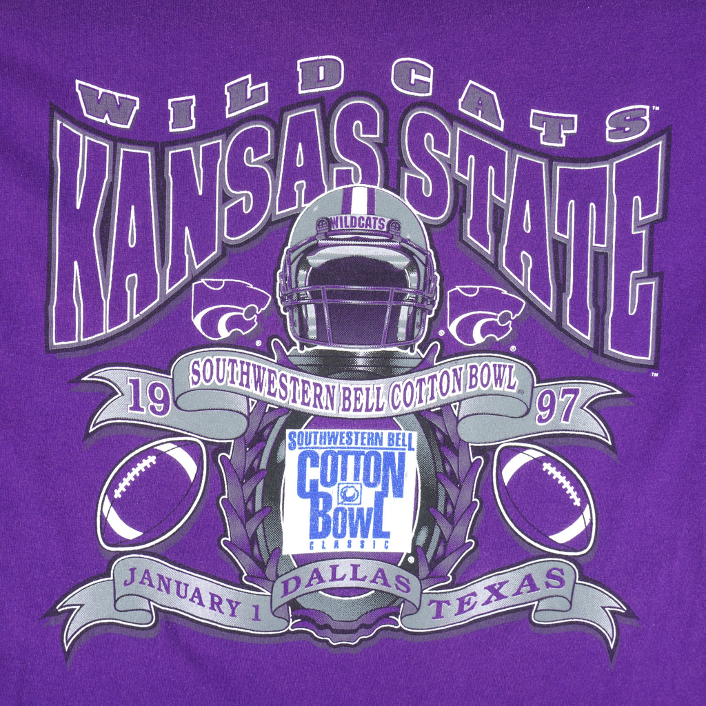 NCAA (Logo 7) - Kansas State Wildcats Cotton Bowl T-Shirt 1997 X-Large Vintage Retro Football College
