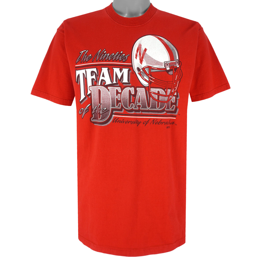 NCAA - Nebraska Huskers Team Of the Decade T-Shirt 1990s Large Vintage Retro Football College