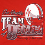 NCAA - Nebraska Huskers Team Of the Decade T-Shirt 1990s Large Vintage Retro Football College