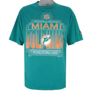 NFL (Logo Athletic) - Miami Dolphins Single Stitch T-Shirt 1993 Large Vintage Retro Football