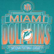 NFL (Logo Athletic) - Miami Dolphins Single Stitch T-Shirt 1993 Large Vintage Retro Football