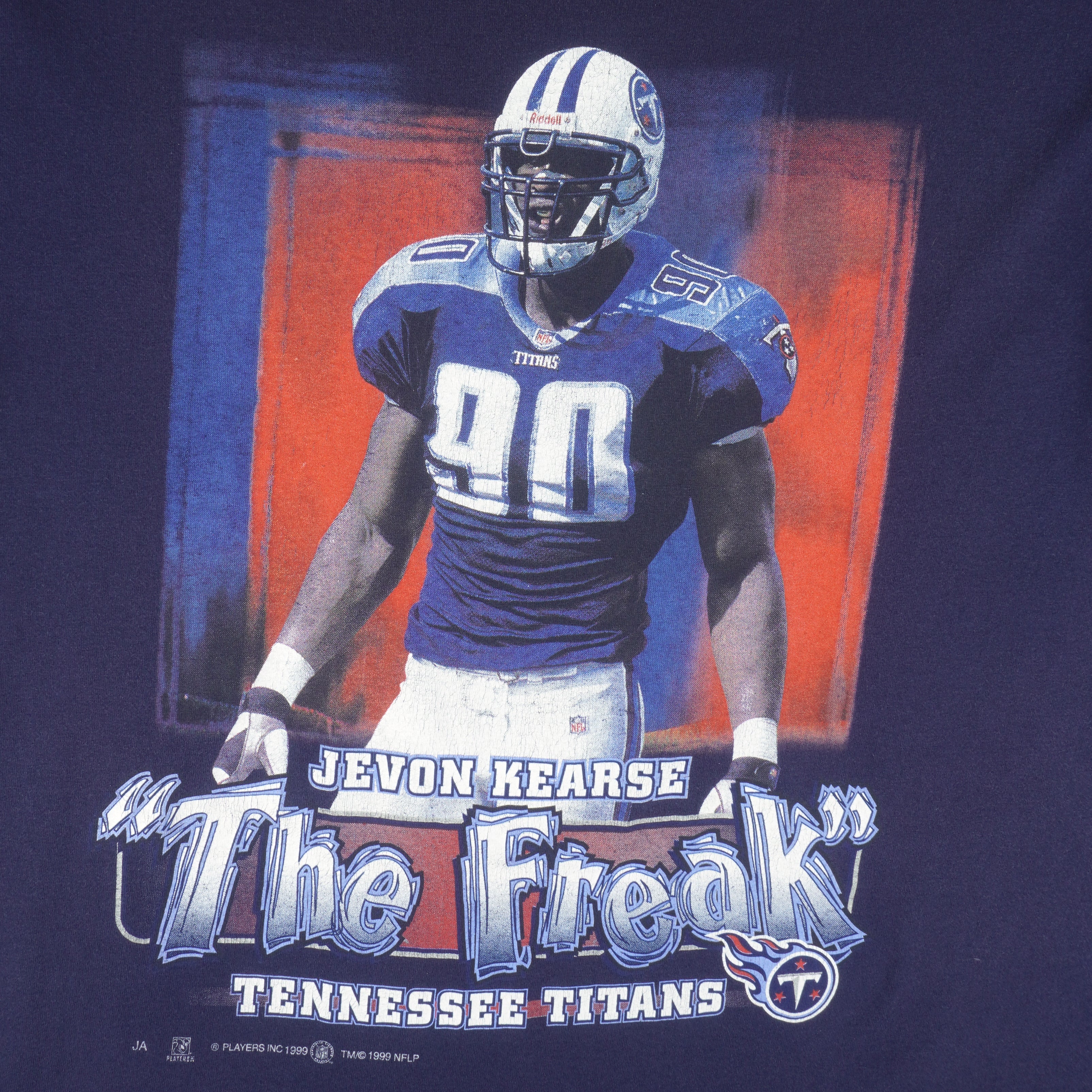 Vintage NFL - Tennessee Titans Jevon Kearse The Freak T-Shirt 1999 Large