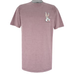 Looney Tunes - Pink Bugs Bunny Embroidered Single Stitch T-Shirt 1995 X-Large Vintage Retro