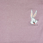 Looney Tunes - Pink Bugs Bunny Embroidered Single Stitch T-Shirt 1995 X-Large Vintage Retro