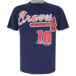 NFL (Dynasty) - Atlanta Braves Chipper Jones #10 T-Shirt 2001 Medium Vintage MLB Baseball
