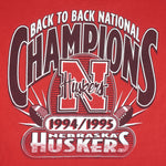 NCAA (Logo 7) - Nebraska Huskers Champions T-Shirt 1995 X-Large Vintage College Football