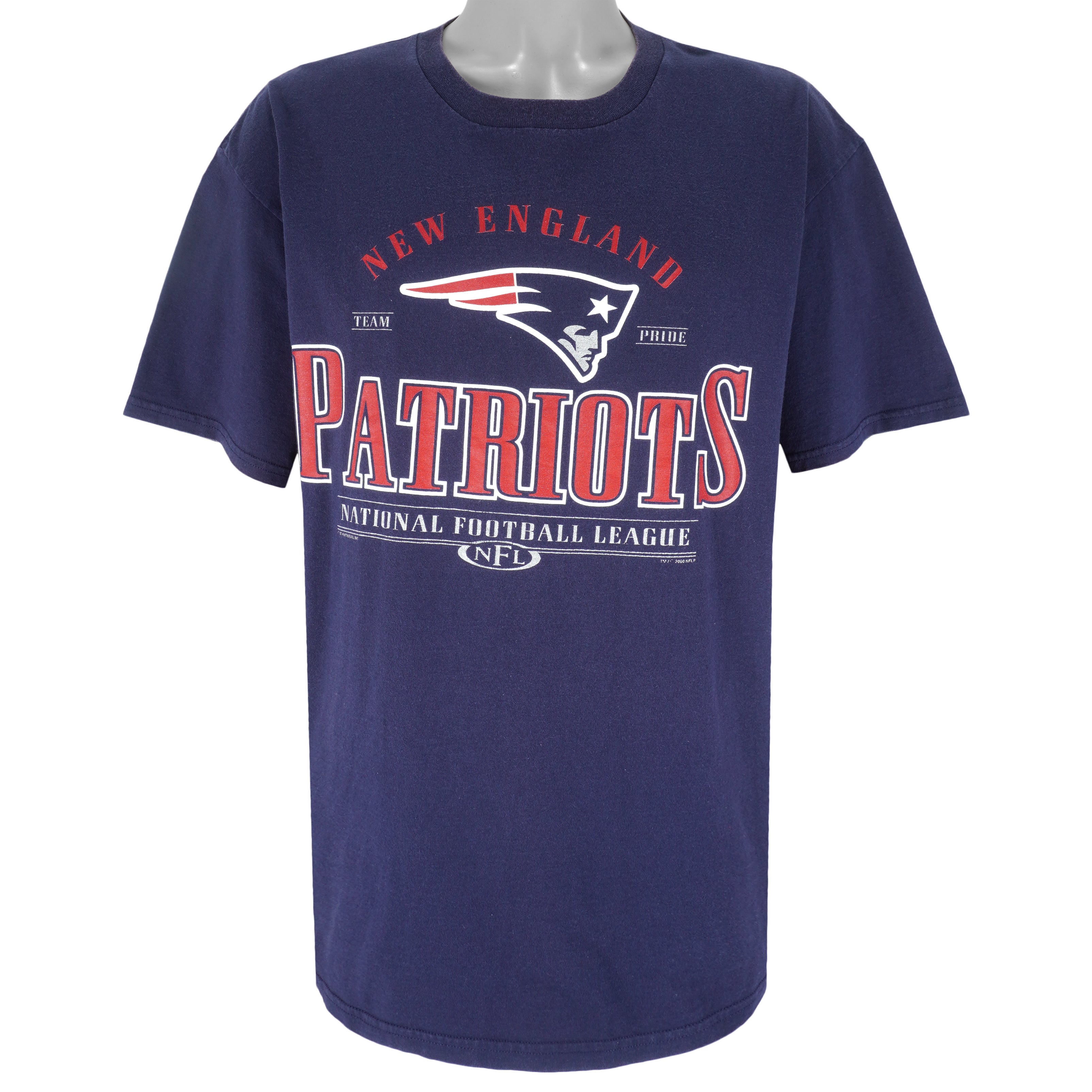 NFL (CSA) - New England Patriots Spell-Out T-Shirt 2000 X-Large Vintage Football