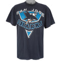 NHL (Bulletin) - San Jose Sharks Spell-Out T-Shirt 1992 Large Vintage Hockey