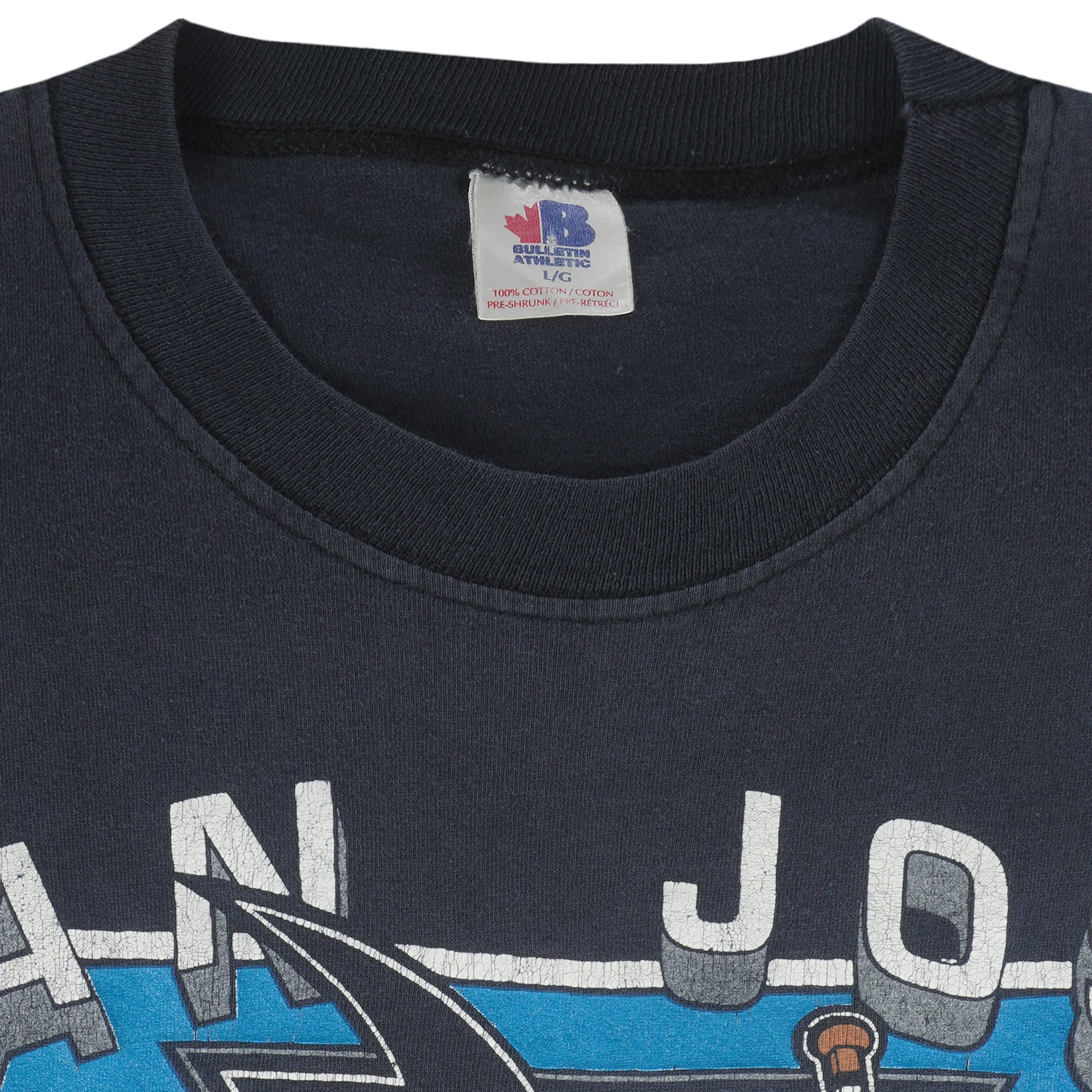 NHL (Bulletin) - San Jose Sharks Spell-Out T-Shirt 1992 Large Vintage Hockey