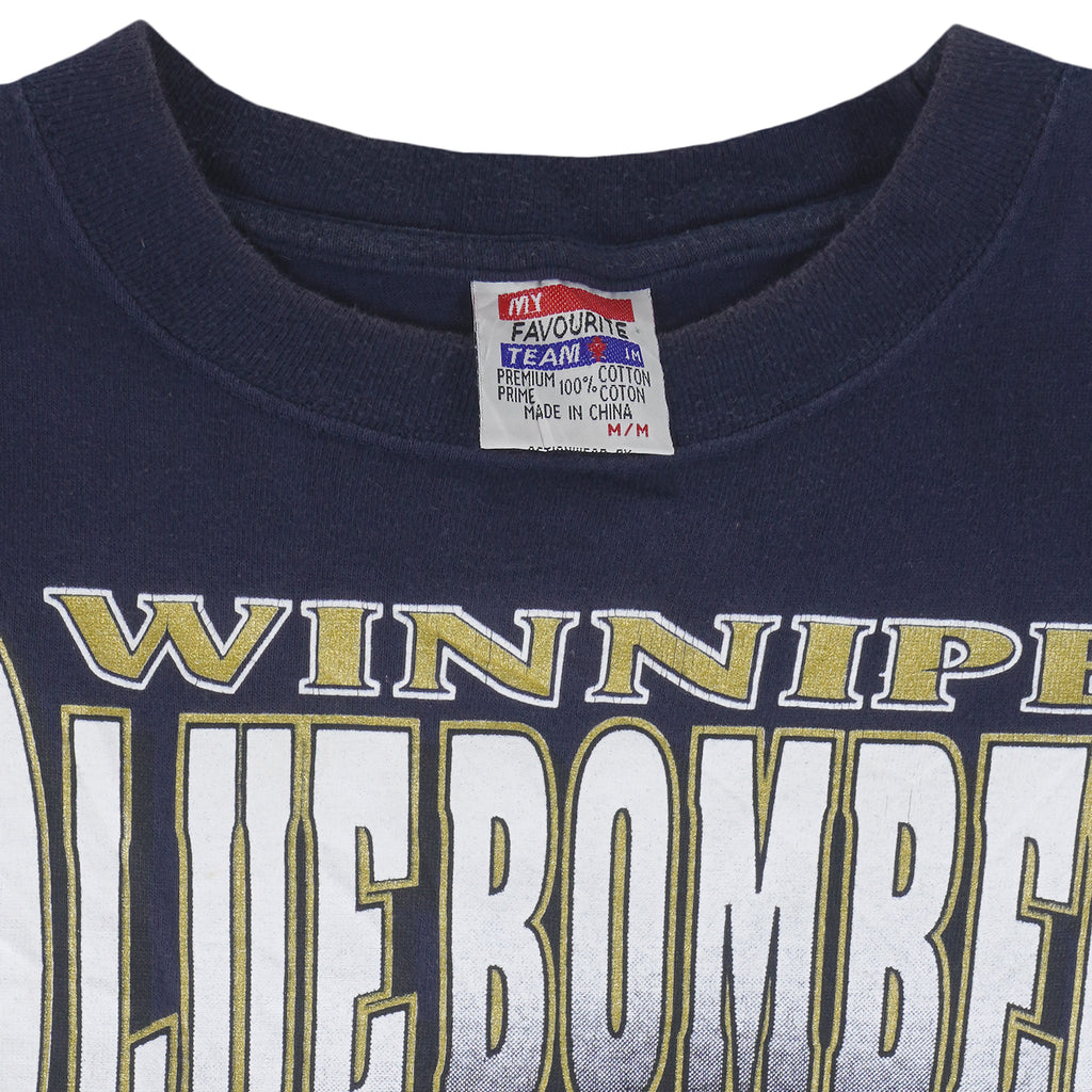 CFL (My Favourite Team) - Winnipeg Blue Bombers Helmet T-Shirt 1990s Medium Vintage Canadian Football