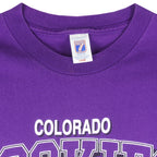 MLB (Logo 7) - Colorado Rockies Single Stitch T-Shirt 1990s Large Vintage Retro Football