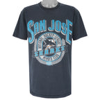 NHL (Nutmeg) - San Jose Sharks Member Club T-Shirt 1990s Large Vintage Hockey
