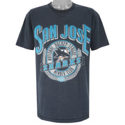 NHL (Nutmeg) - San Jose Sharks Member Club T-Shirt 1990s Large Vintage Hockey